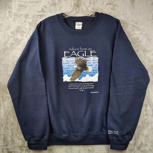 Eagle Advice Crewneck Sweatshirt Size Blue 2008 Hobbs State Park Men's‎ Medium